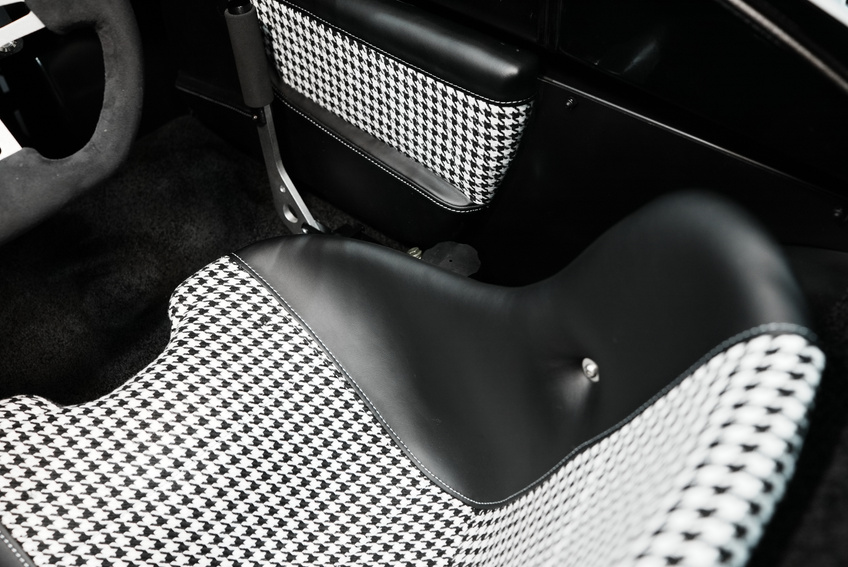 Houndstooth trimmed interior detail